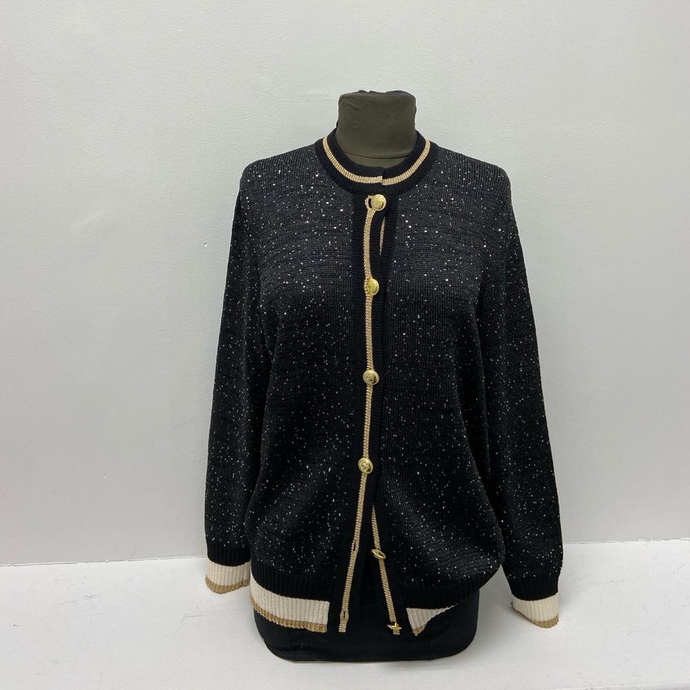 Gold Button Sparkle Cardigan